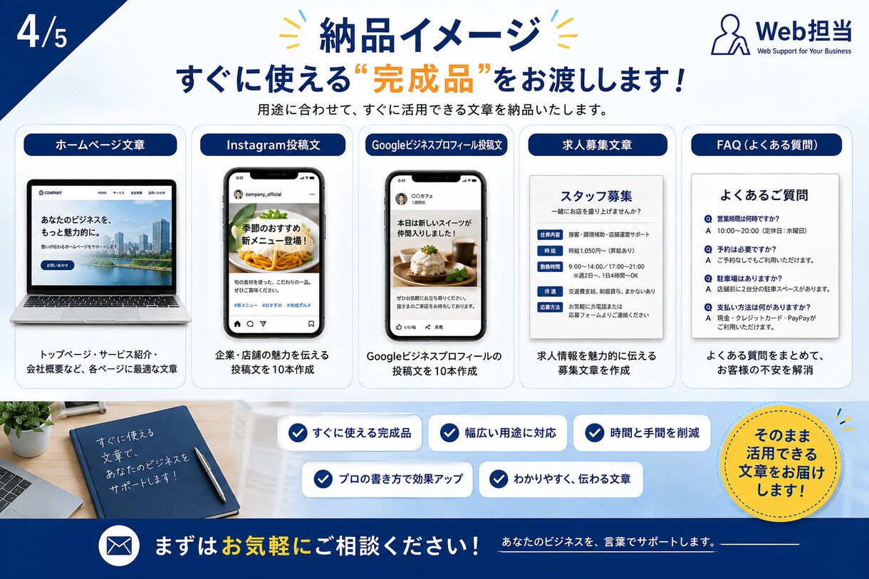 店舗・中小企業様のWeb担当に。集客をサポートます ネット担当不在の店舗・中小企業のWeb担当になります イメージ4