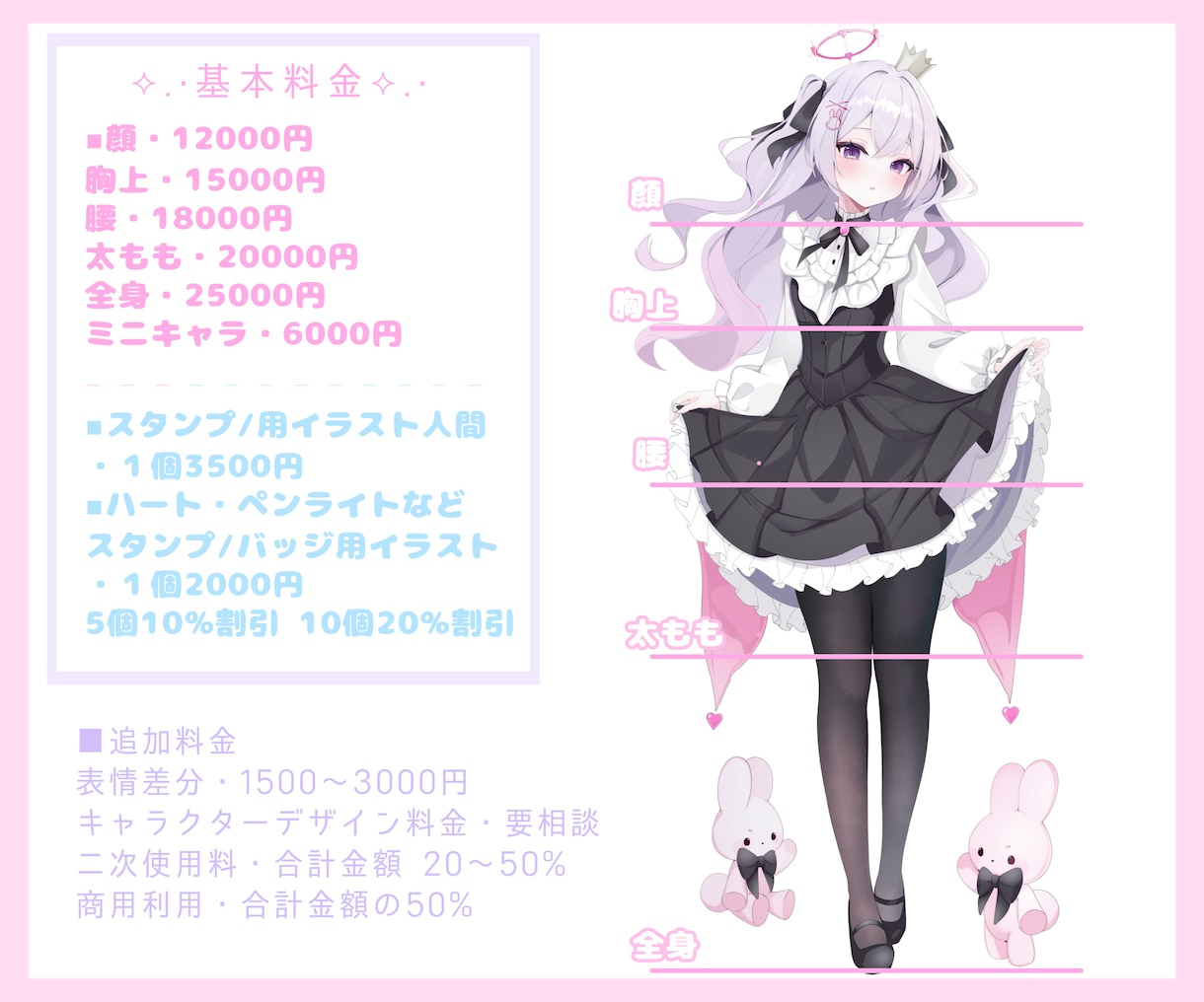 VTuberさんにおすすめ！可愛いイラスト描きます サムネイル/メンバーシップ/スタンプ/MV/SNS等に使える イメージ2