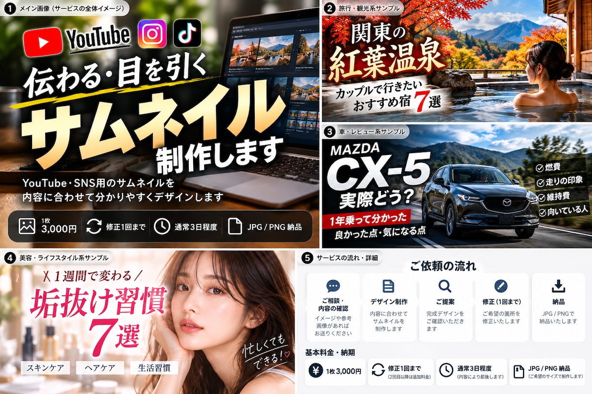 YouTube・SNS用サムネイルを制作します 目を引くデザインを内容に合わせて制作します イメージ1
