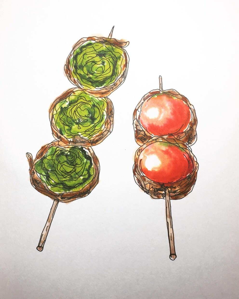 しずる感あふれる食べ物イラスト描きます お店の看板メニューを素敵な筆文字&筆イラストでいい感じに♫ イメージ4