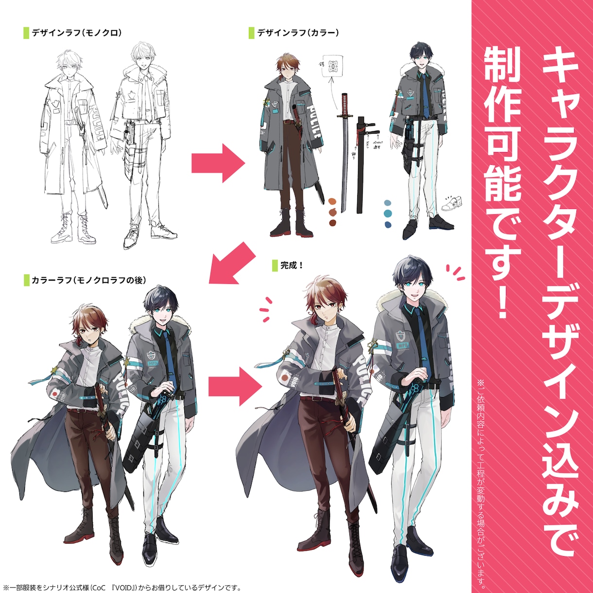 魅力的な立ち絵・ディスプレイ作成します TRPGや、その他卓ゲ、それ以外の用途でも！！ イメージ3
