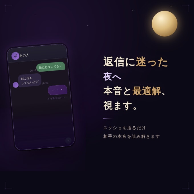 トーク画面から言葉の本音暴きます 先着10名限定2000円！返信から相手の本音を解読。 イメージ1