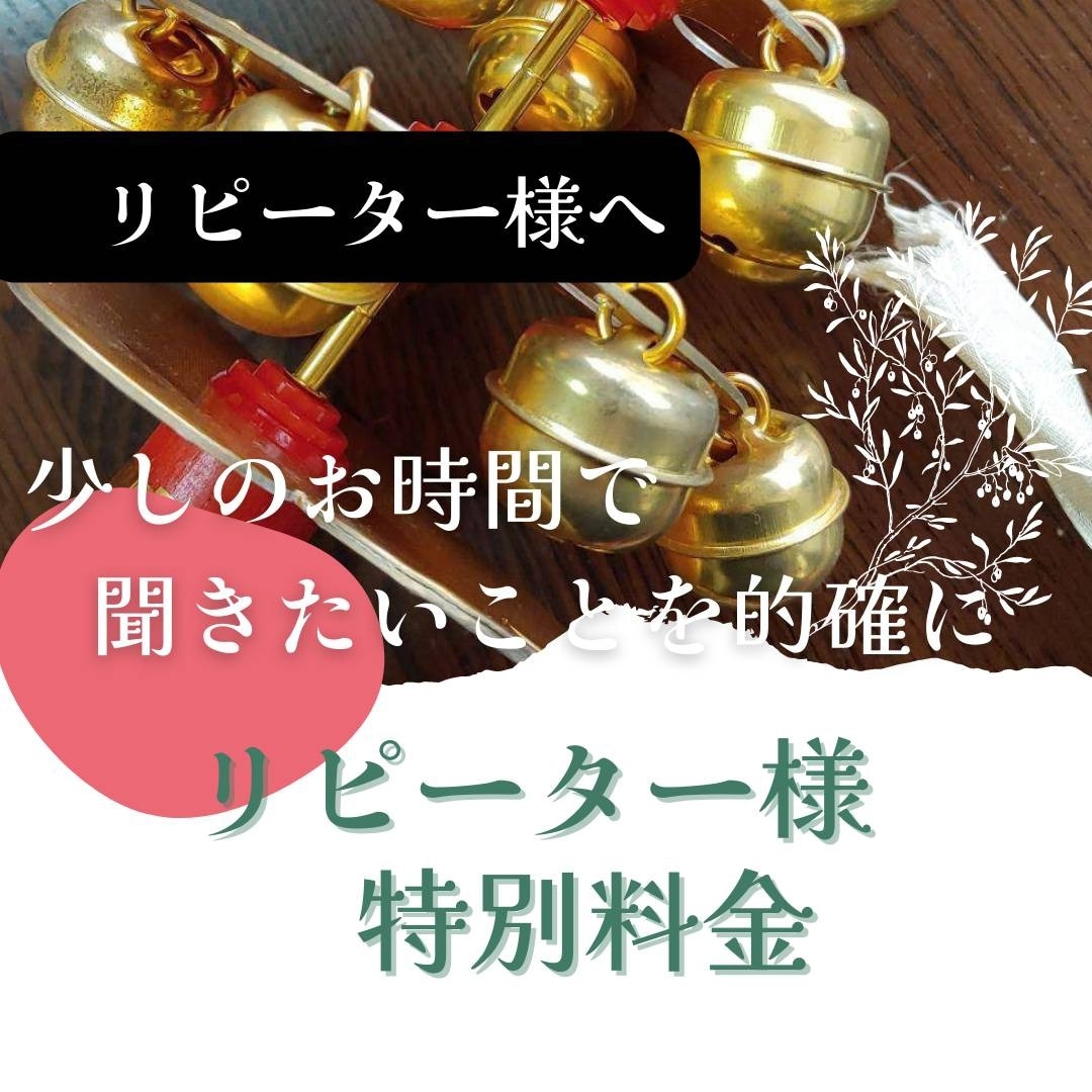 リピーター様へ…。より深い霊視であなた様を導きます 大切なあなた様のこれから。一緒に考え、伴走させてください イメージ1