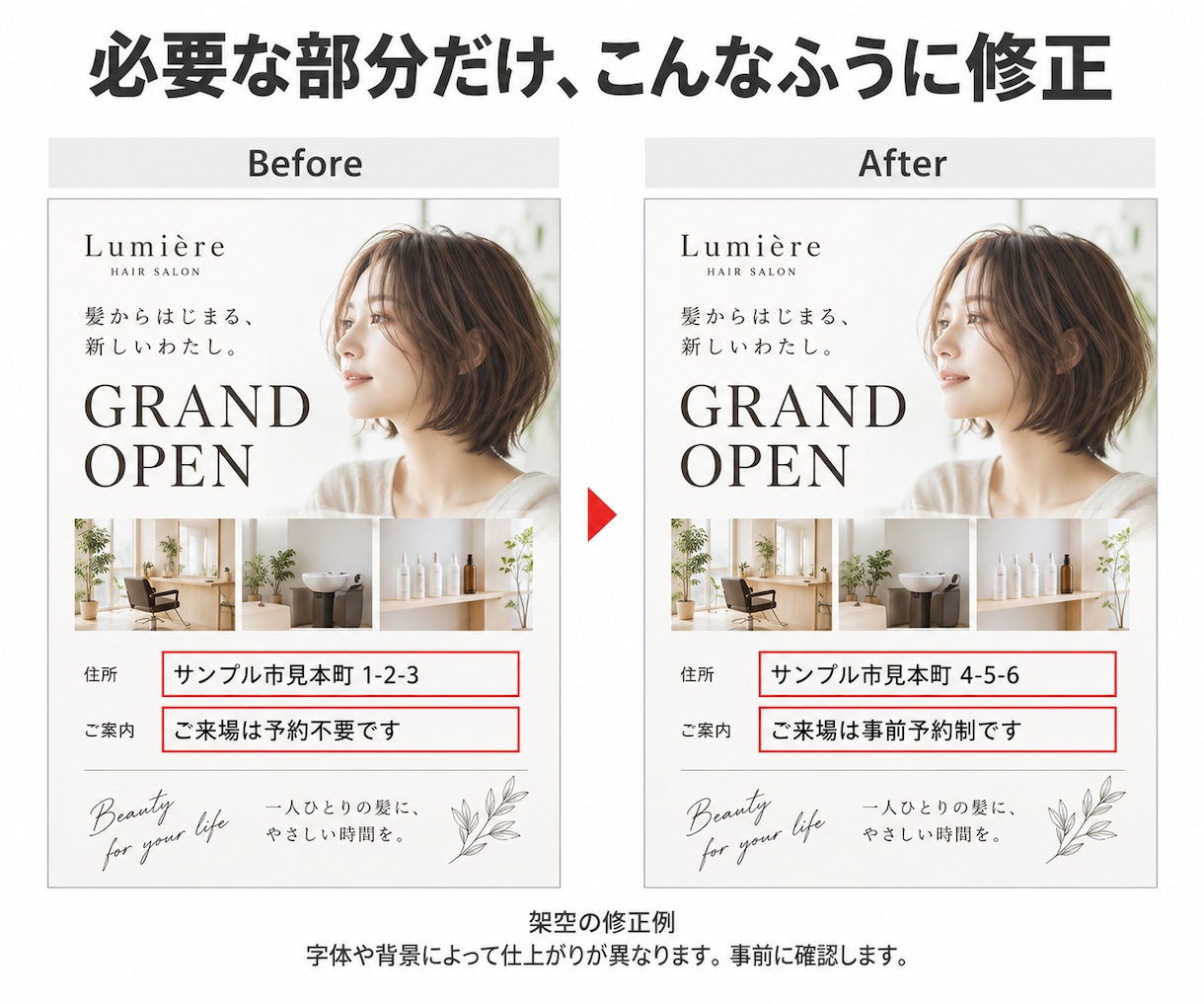 編集できないPDFの文字や画像を部分修正します 今あるデザインを生かして、必要な箇所だけ差し替え イメージ3