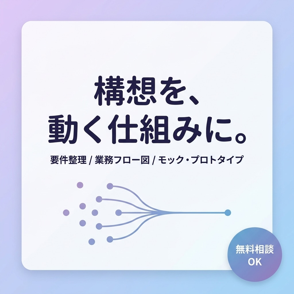 要件定義〜モック可視化と分散した構想を1本化します 課題解決の提案からモックの可視化・実務の運用まで迅速に伴走 イメージ5