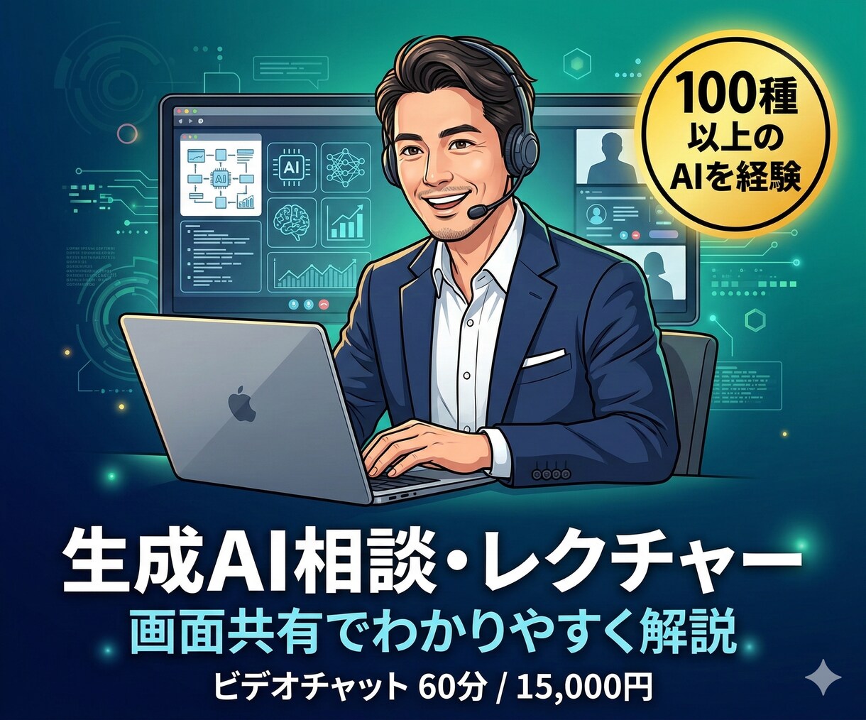生成AIをビデオで教えます・相談お受けします 初心者〜ビジネス活用まで画面共有で生成AIを一緒に学べます イメージ1