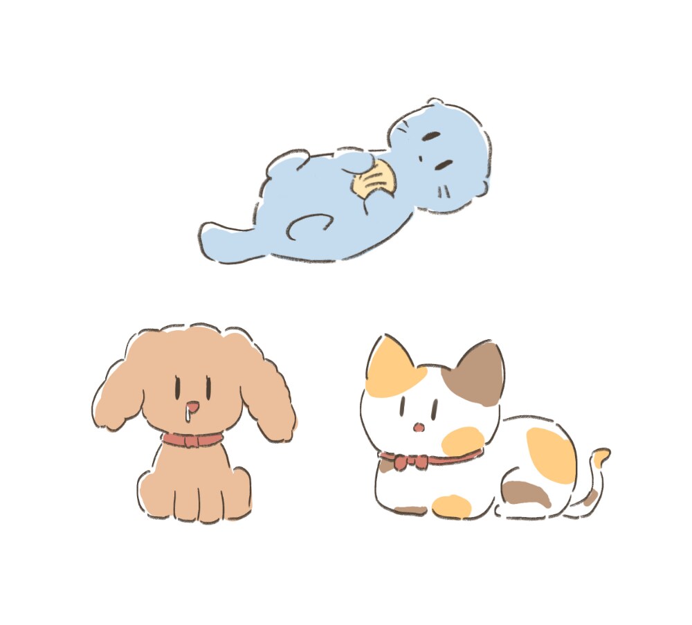 ゆるふわなミニキャライラストお描きします 哀愁漂うどうぶつをお描きします イメージ1