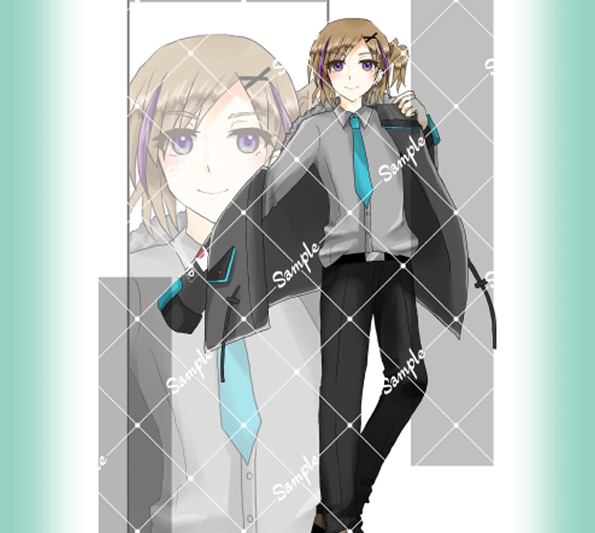 柔らかい雰囲気のTRPG・ゲームの立ち絵を描きます 表情差分２枚付き！少女から少年～青年、男のお姉さんが得意です イメージ7