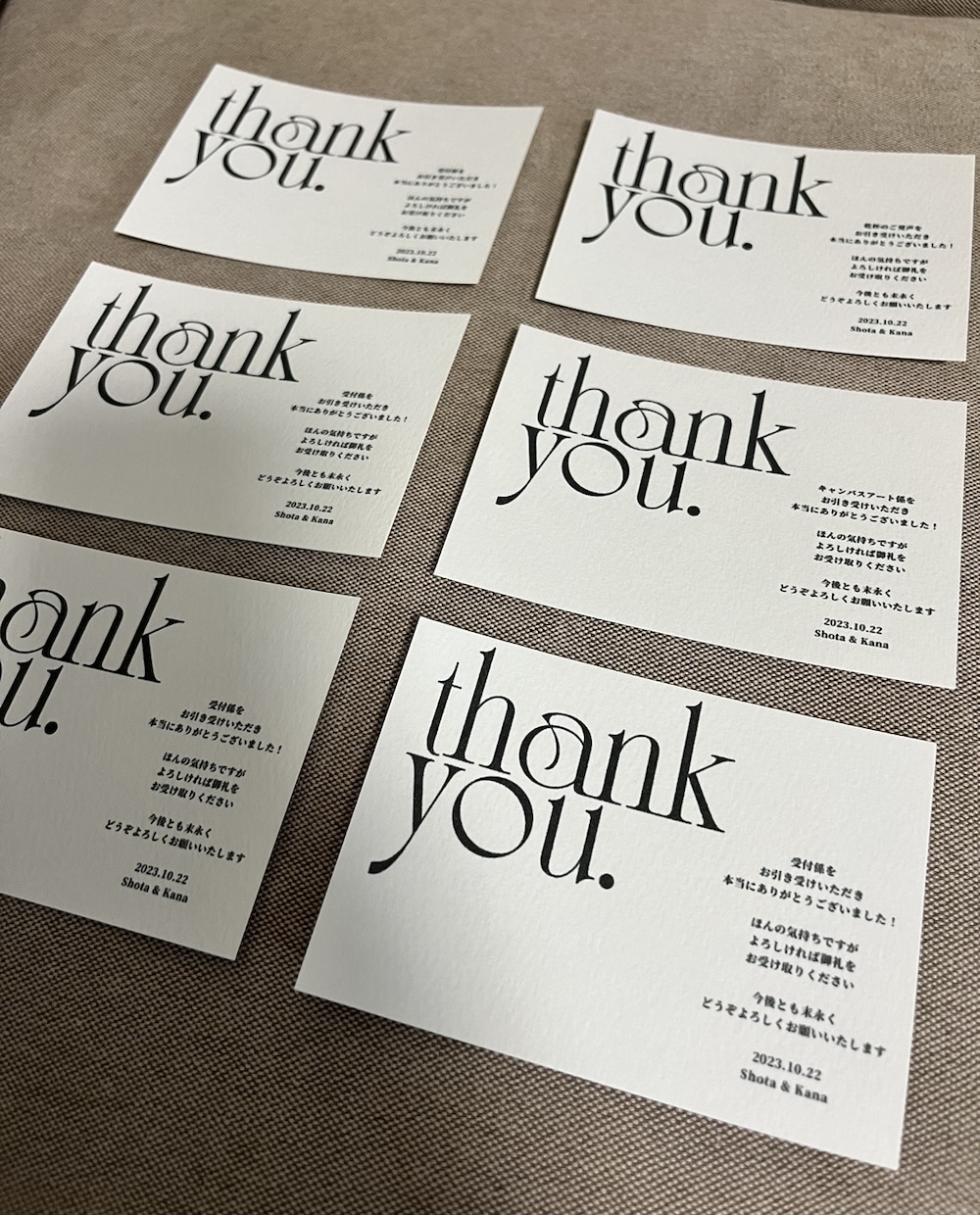お洒落なサンキューカードを画像ファイルで納品します メッセージは自由に変更可能！フリマアプリでの取引にも！ イメージ3