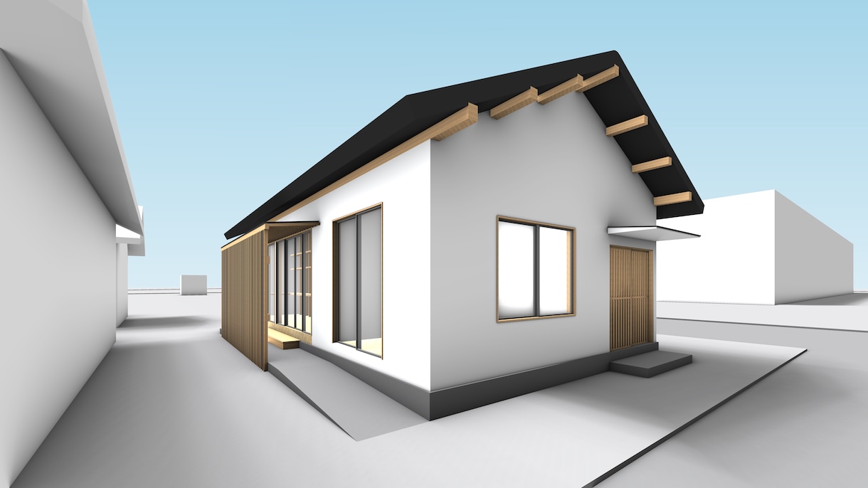 建築ボリューム・素材検討に！CGパースを作成します 迅速かつシンプルなボリュームと素材の検討を可能にします． イメージ3