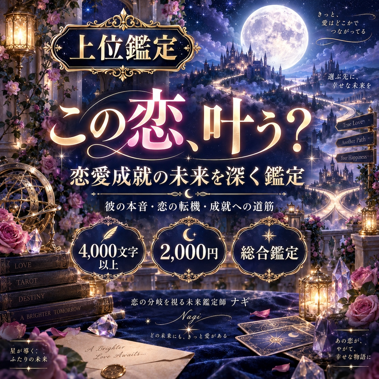 この恋が叶う未来と成就までの道筋を深く鑑定します 彼の本音・二人の未来・恋を叶える転機まで読み解きます イメージ1