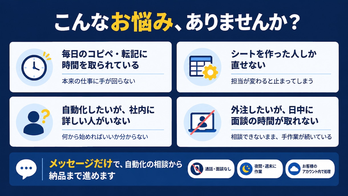 スプレッドシートの転記・集計をGASで自動化します フォームの仕分けやGmail通知も。通話なしで進めます イメージ2
