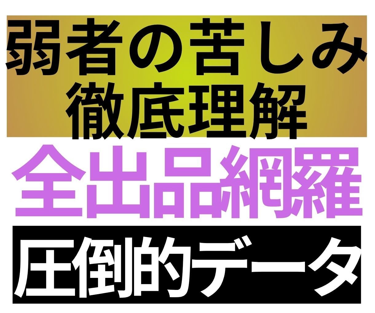 完全版　弱者の生きづらさの深刻な実態を網羅します 弱者を専門分析　480データが導き出す弱者理解・擁護　決定版 イメージ1