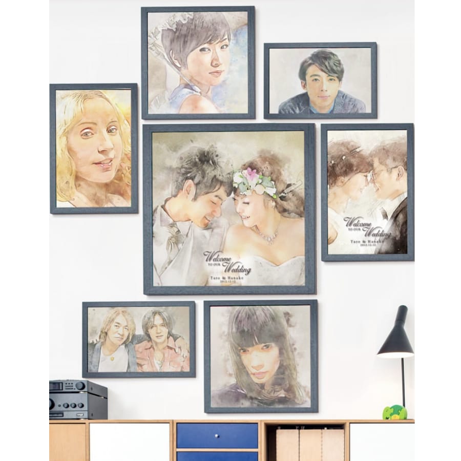 写真から精密模写し、リアル水彩画風似顔絵を作ります ウェルカムボード,記念日にオシャレかわいい&かっこいい絵を！ イメージ7