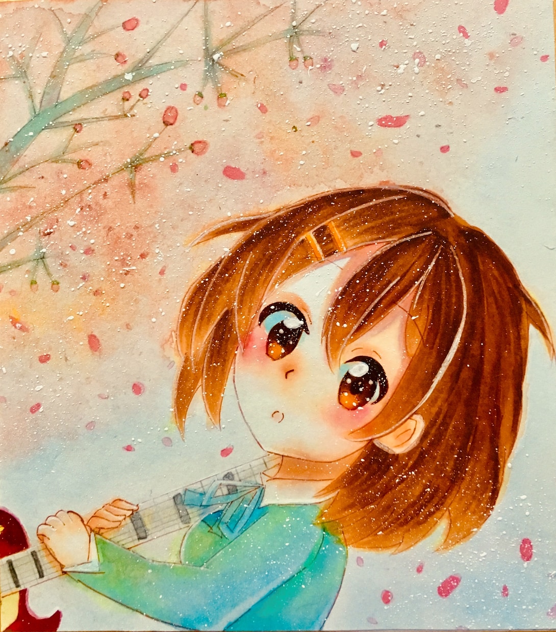 かわいい女の子イラストを色紙に制作します キャラクターをポーズ、背景込の価格で制作します‼️ イメージ6