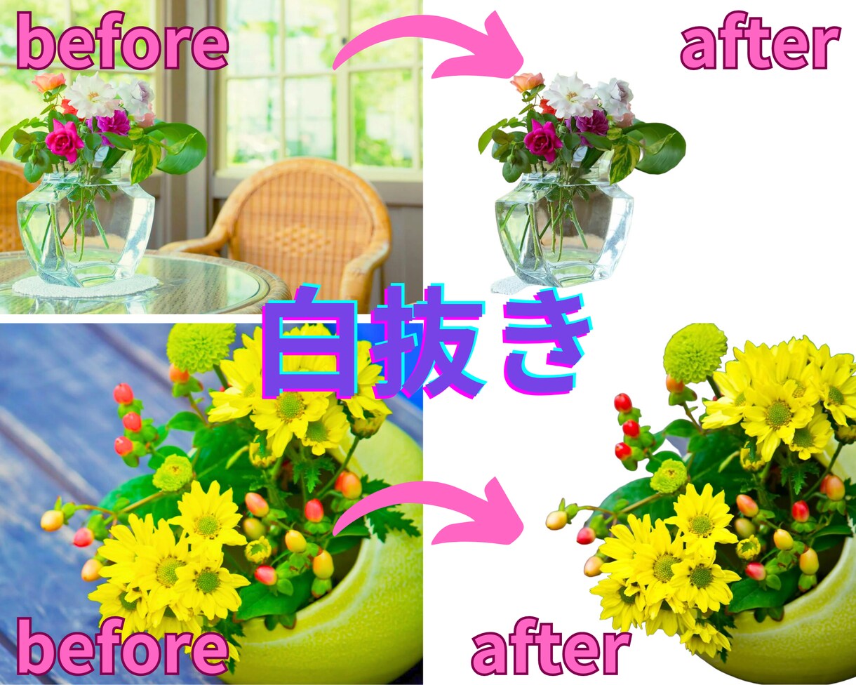 即納爆安！20枚1000円！画像・写真白抜きします 白抜き・背景透過・切り取り・切り抜き・背景透明・白背景 イメージ3