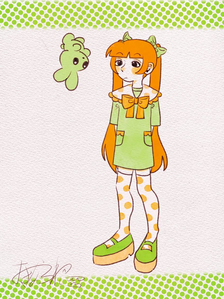 やさしいツートンカラーイラスト描きます 人物1人または動物1匹｜配色指定・おまかせOK イメージ8