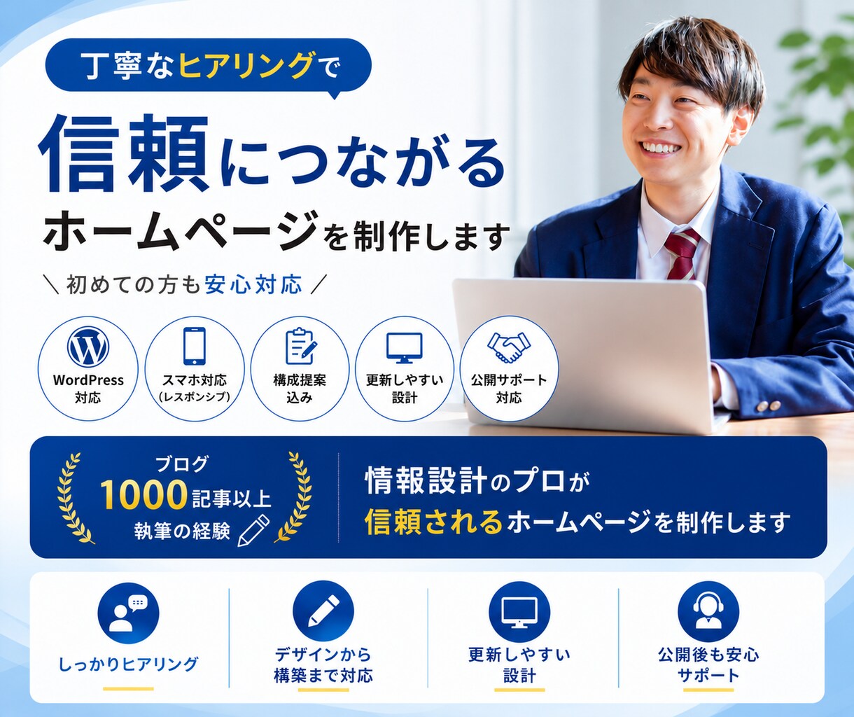 丁寧なヒアリングでHPを制作します ご要望を整理しながら制作を進めます イメージ1