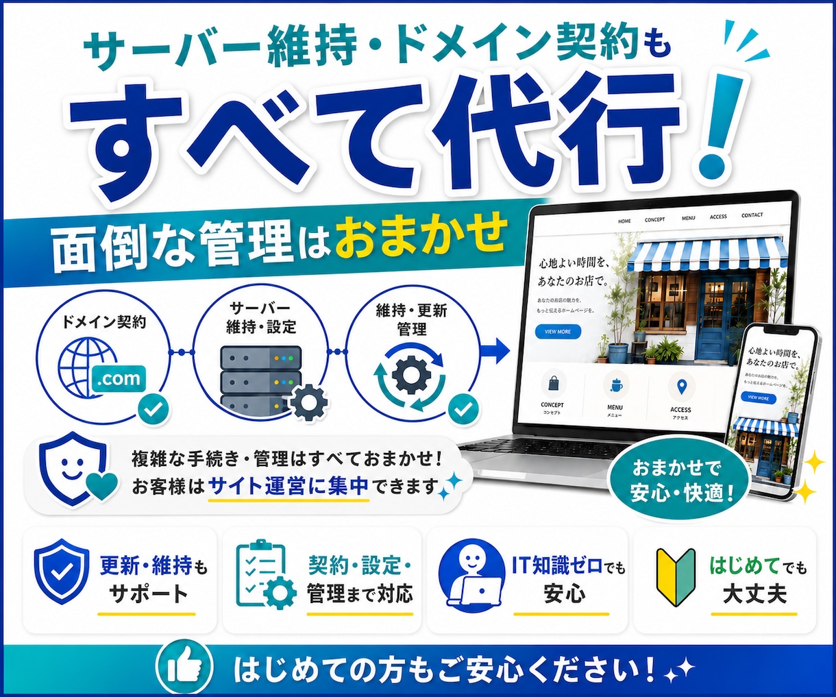 丸投げOK！サーバー等無料でホームページ制作します 完成後のキャンセルOK！エンジニアの学生が格安・丸投げ制作 イメージ1