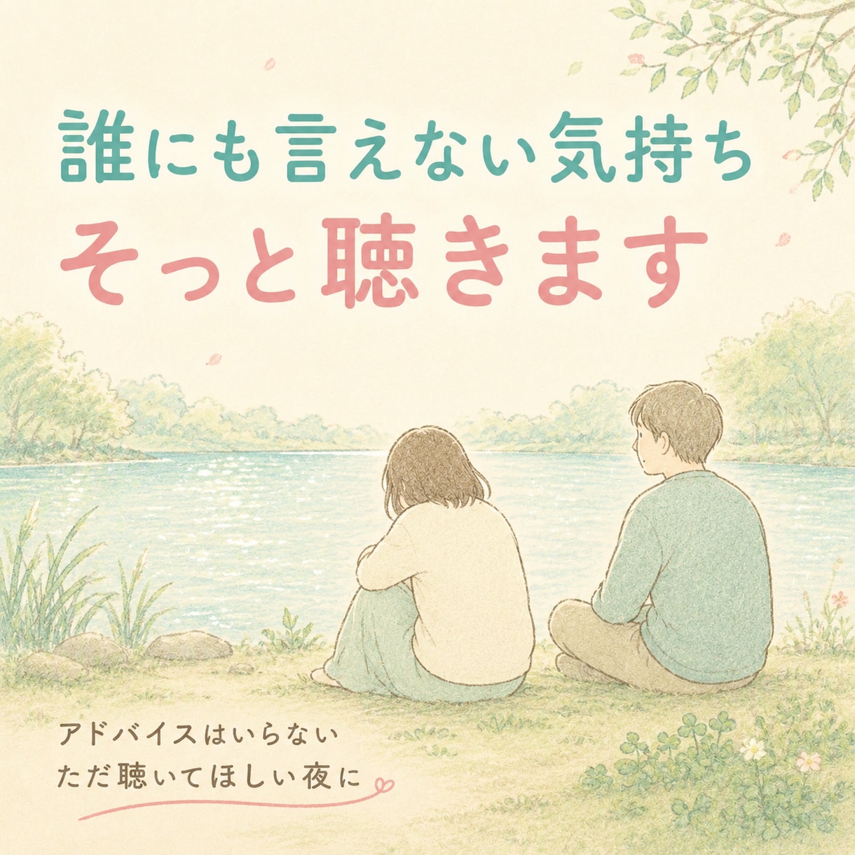 誰にも言えない気持ち、否定せずそっと聴きます ただ誰かに聴いてほしい。ここへ気持ちを置いていってください。 イメージ1