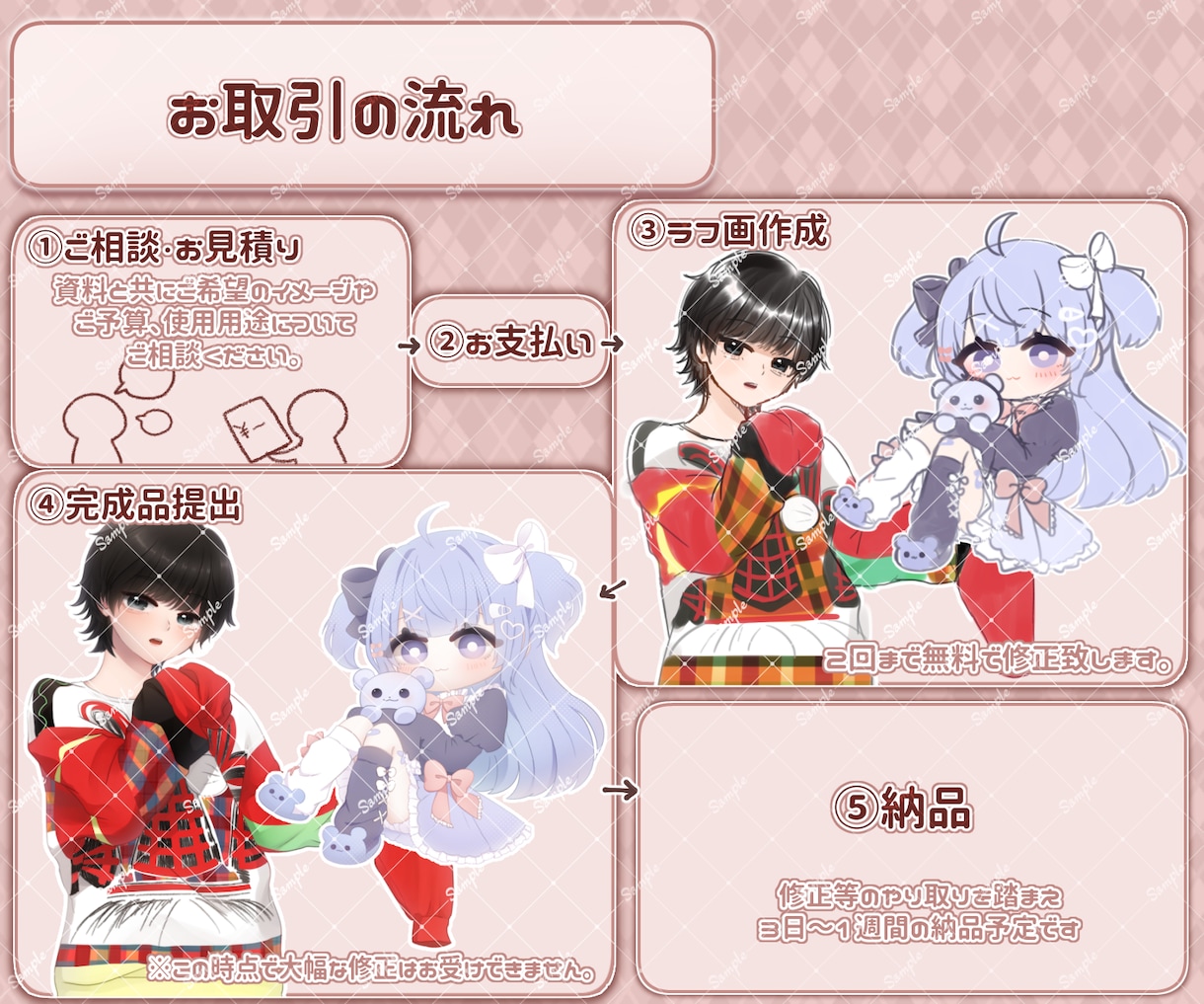 鉛筆風タッチでデフォルメイラストお描きします アイコンや動画のサムネにおすすめ！フラスタや商用利用も可！ イメージ6