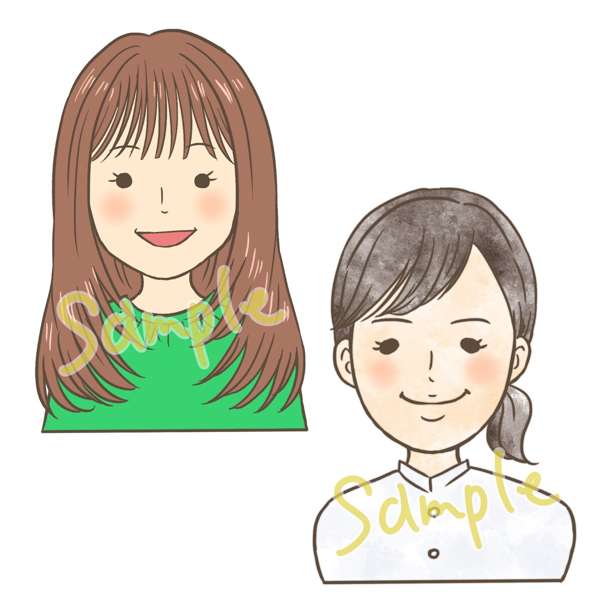 ゆる〜くかわいい♡シンプルな似顔絵お描きします SNSやブログ、名刺、プレゼントなど様々な場面に使える◎ イメージ4