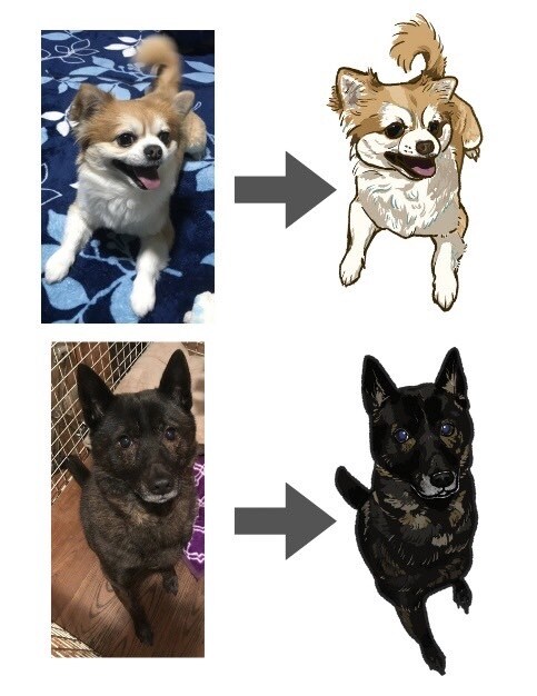 写真から可愛いペットの似顔絵を描きます かわいいうちの子の魅力をイラストに！アイコン・記念用に！ イメージ4
