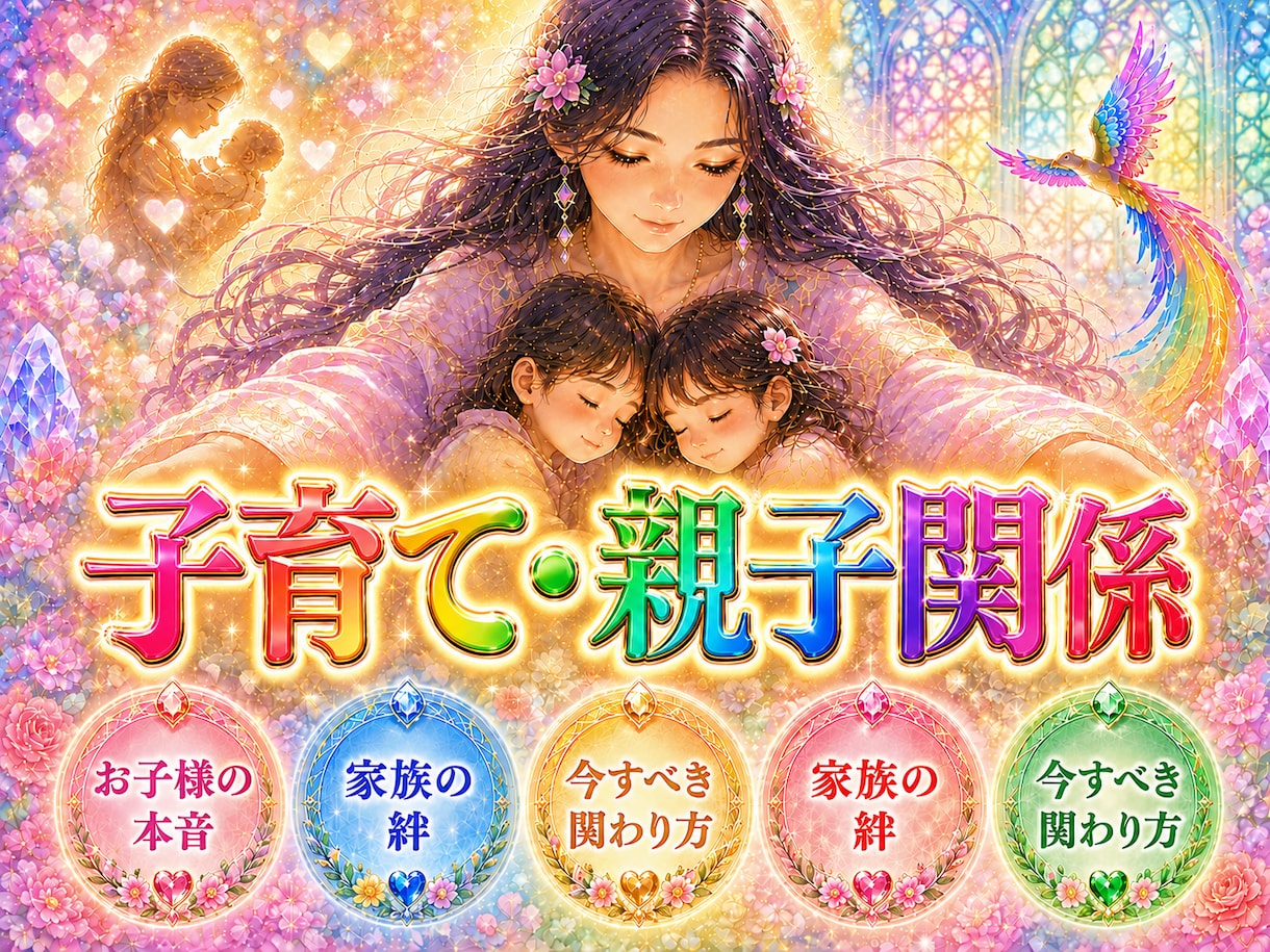 即日・1万文字【子育て・親子関係】を視ます お子様の本音・親子、家族の絆・今すべき関わり方を鑑定 イメージ1
