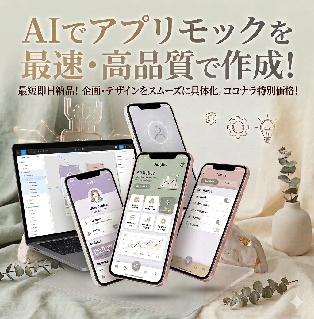 AIでアプリのモックを爆速で作成します 話すだけでアプリの画面イメージを素早く形に イメージ1