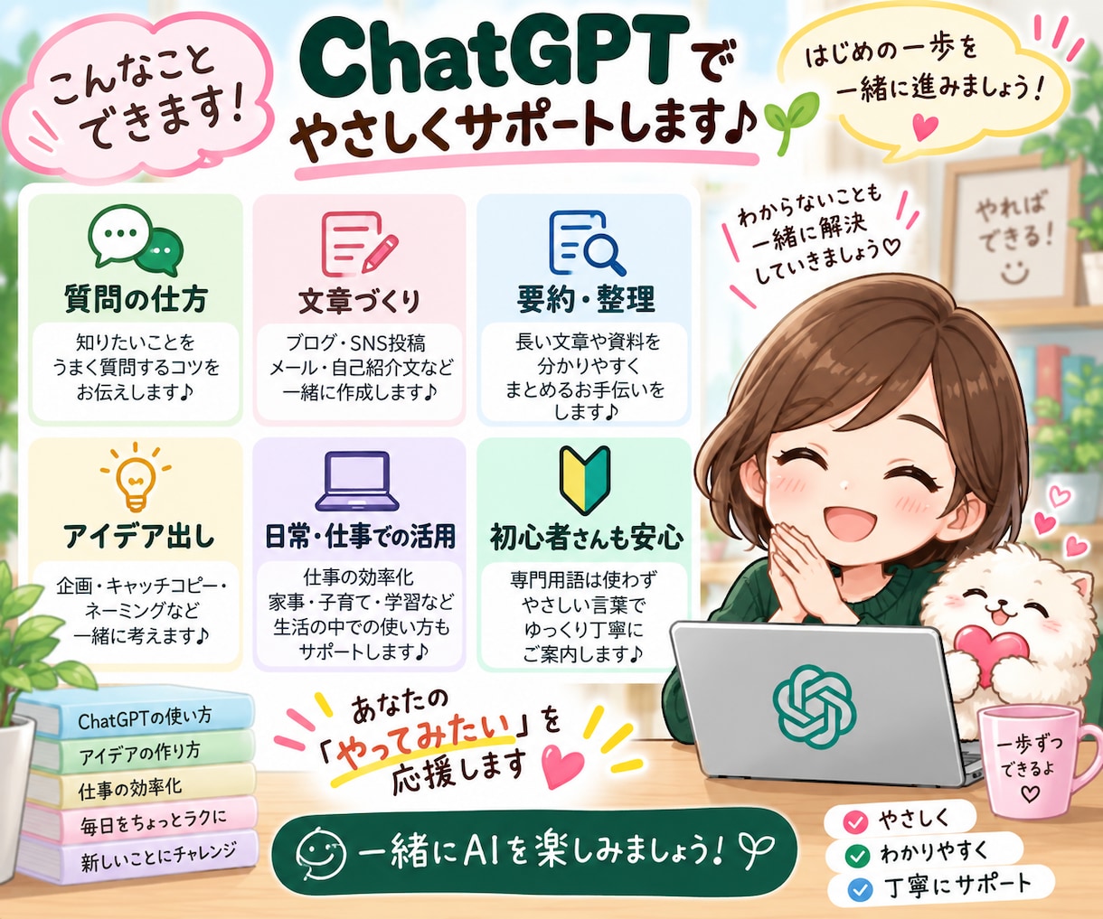 ChatGPT初心者に基本からやさしく教えます 初めての方も安心♪基本からやさしくサポートします イメージ2
