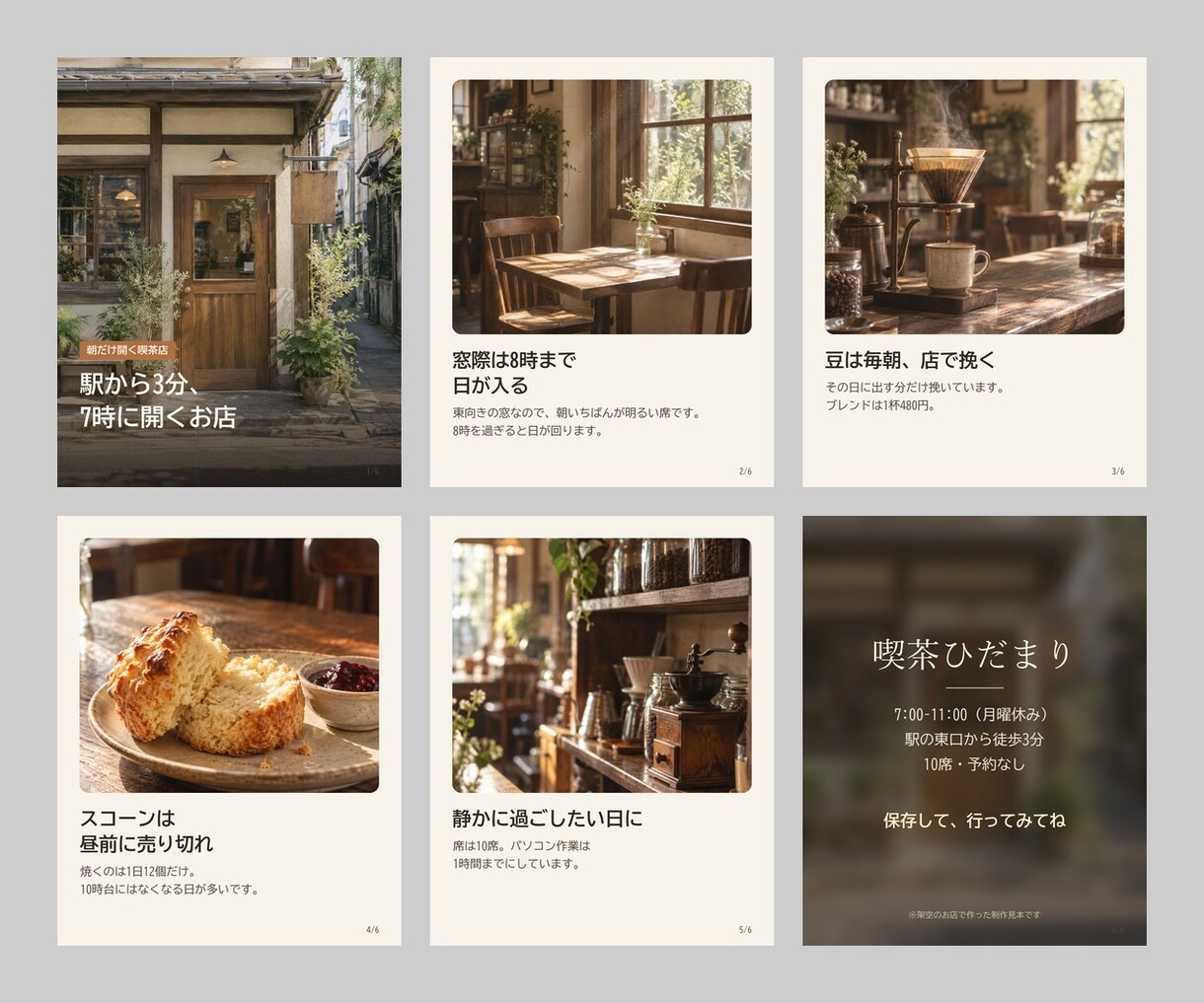 Instagram投稿の画像を1本つくります 原稿の言葉のまま5〜7枚｜1080×1350のフィード用 イメージ3