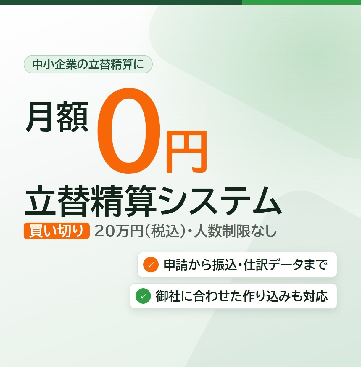 Web立替精算システムを買い切りで提供します 申請から振込・仕訳データまで一つの流れに イメージ1