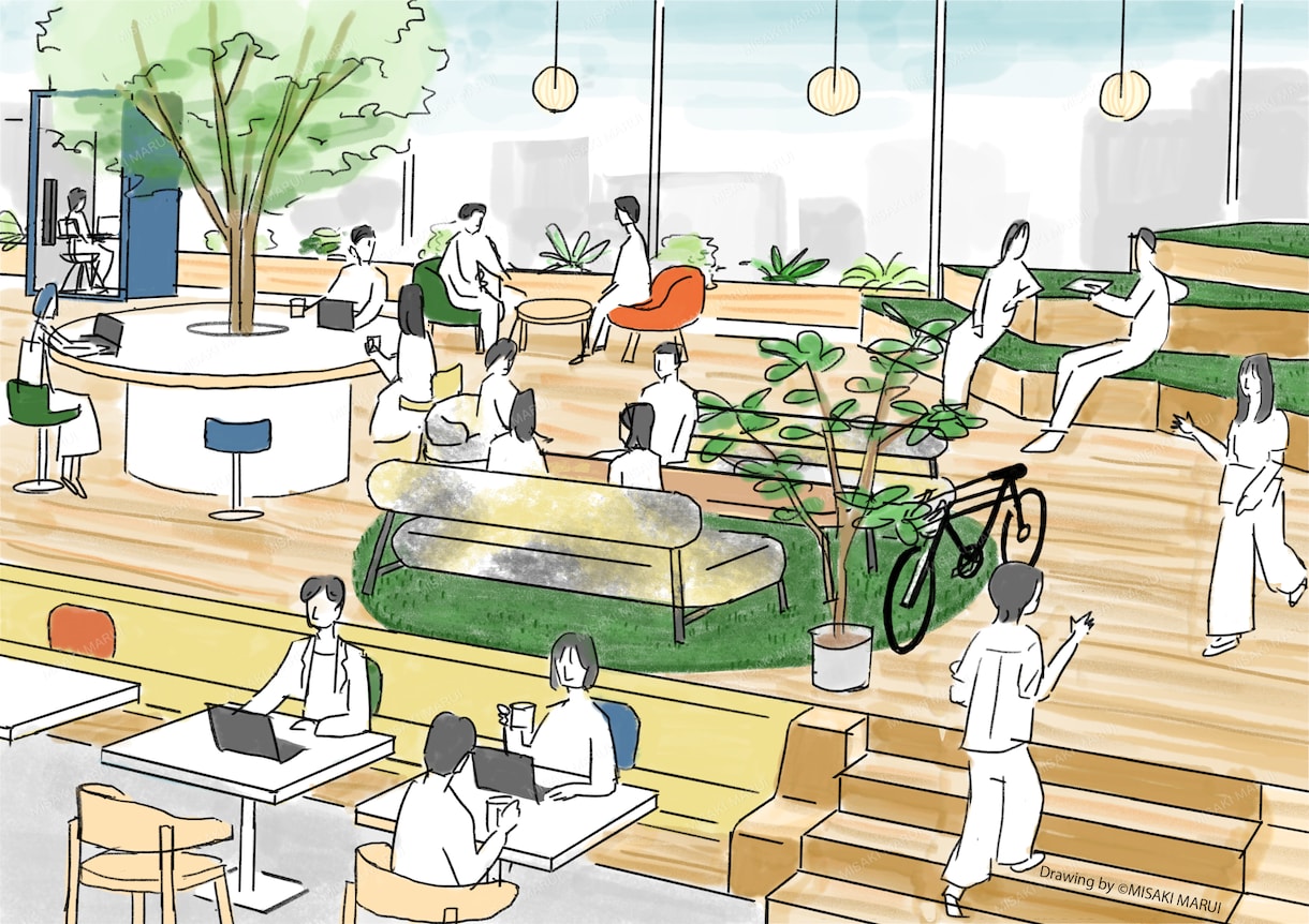 温かみのある、手描き内観パースを描きます 住宅・店舗などの広告も存在感UPの大効果‼ イメージ9