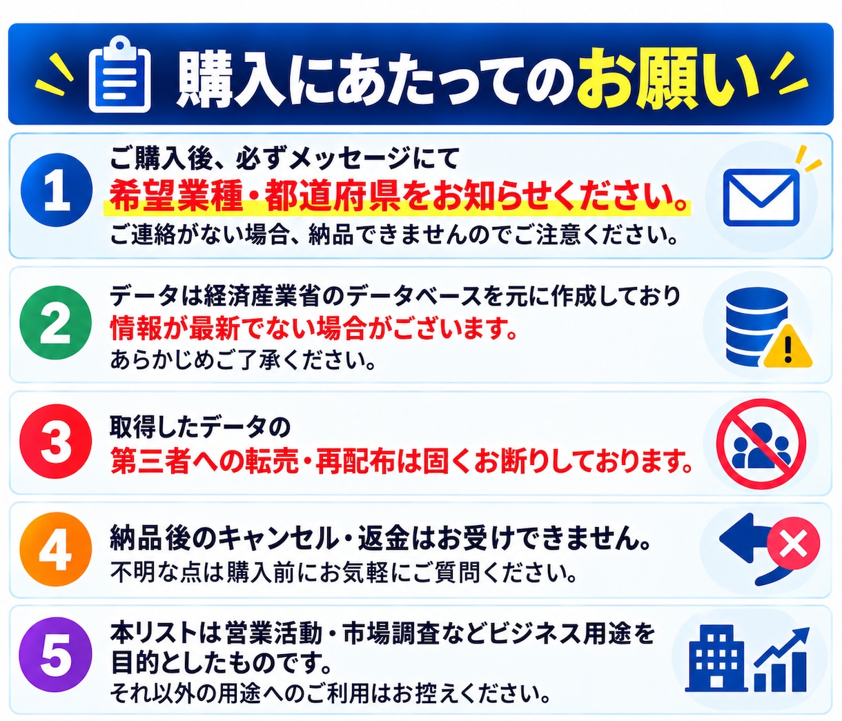 業種×都道府県で絞込可能！企業リストを提供します 欲しい業種・地域を選ぶだけ。即日使える法人リストを即日納品！ イメージ9