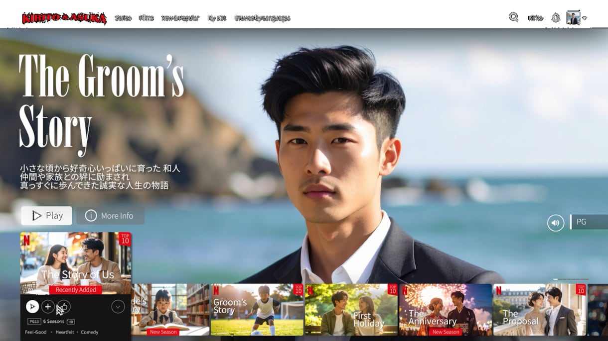 Netflix風プロフィールムービー制作いたします 二人だけのオリジナルシリーズ、ここに開幕。 イメージ5