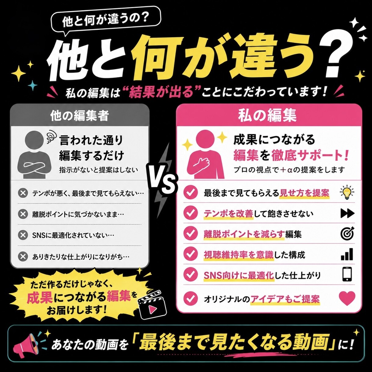 スクロールを止めるショート動画を制作します 視聴維持率を意識し、構成・演出・見せ方までご提案します イメージ5