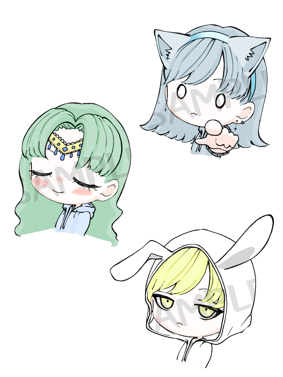 即納可能★量産アイコン作成いたします 豊富な素材の中からお好みのキャラクターを作成できます！ イメージ1