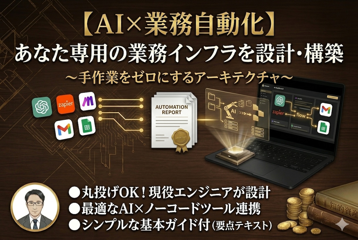 丸投げOK！AI×自動化の業務インフラを設計します 手作業をゼロへ。現役エンジニアが組む自動化のアーキテクチャ イメージ1