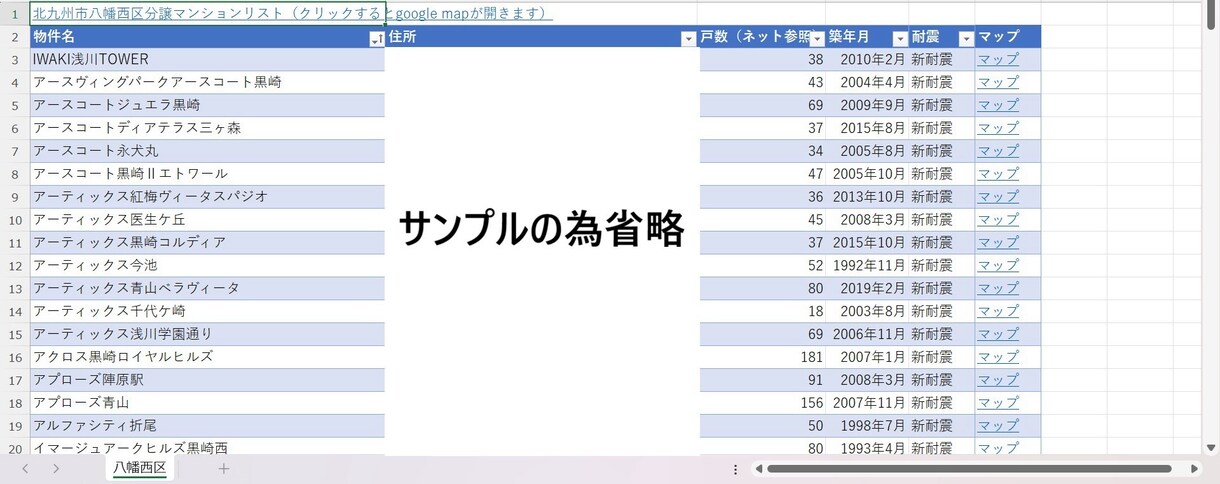 八幡西区マンション241棟マップ販売します 12,327世帯を可視化した営業最適化データ イメージ3