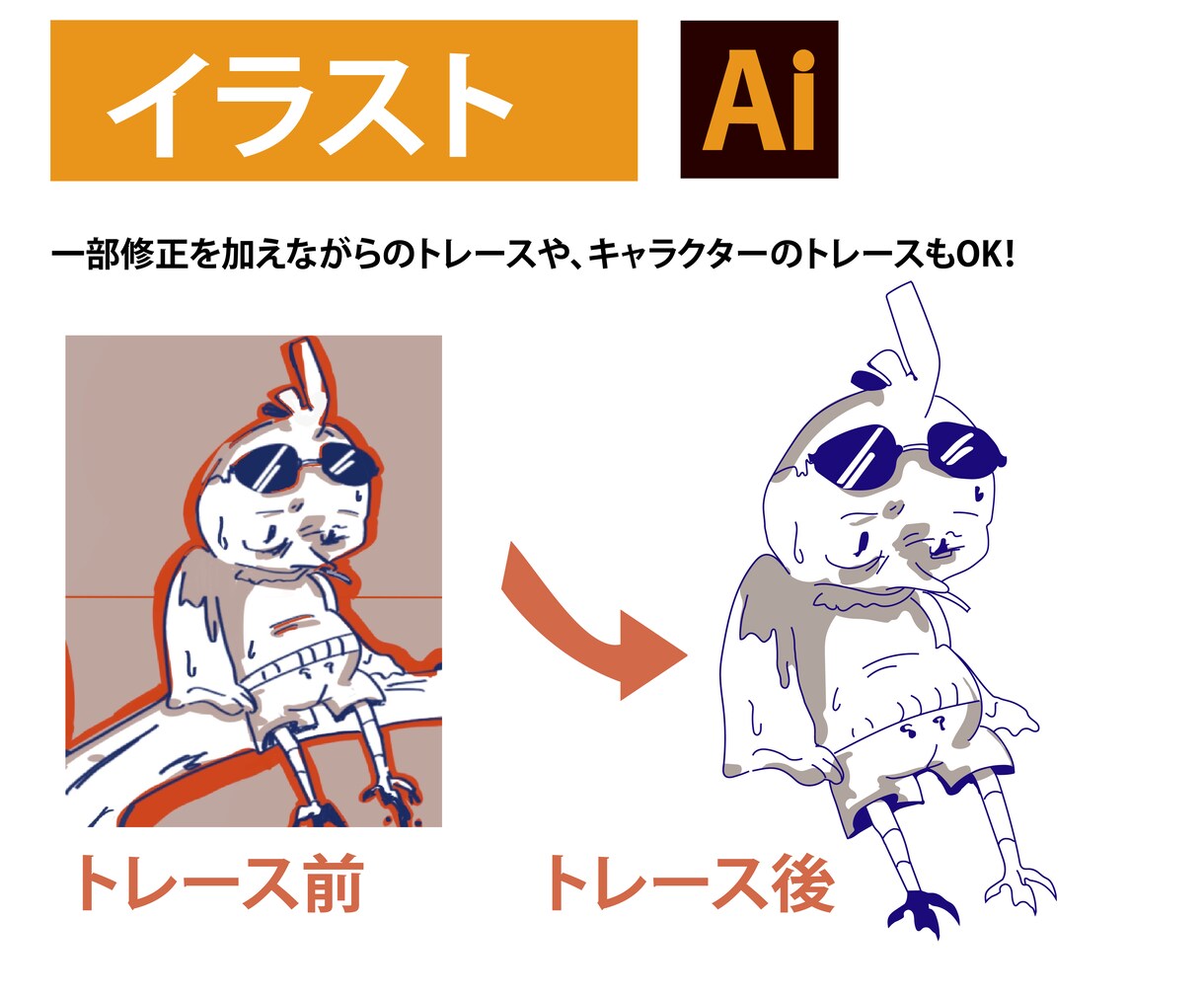 画像からAiデータ作成します ✨手描きのロゴやラフ画像をイラレでキレイなaiデータに✨ イメージ4