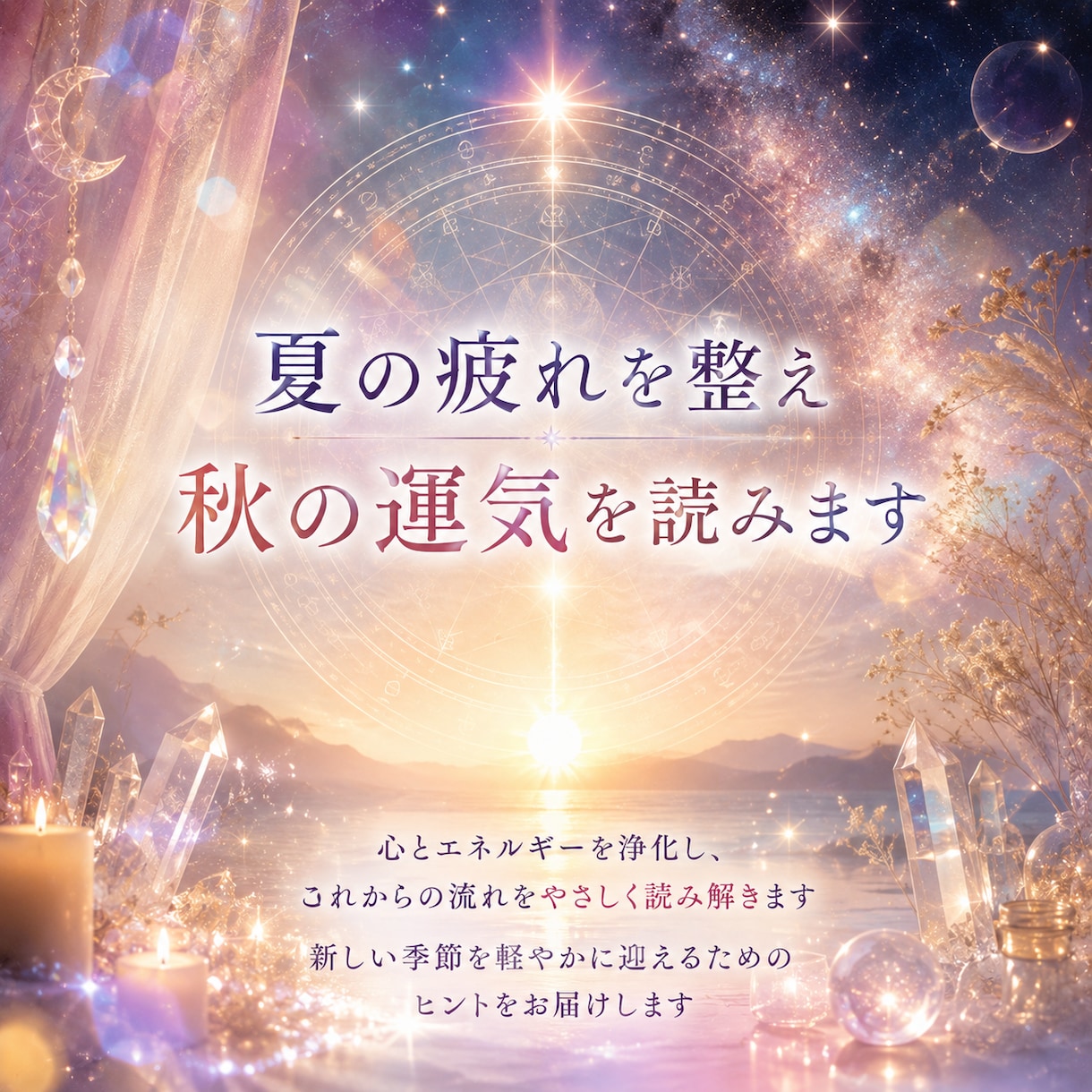 夏の疲れを整え秋の運気を読みます 心身の重さを見つめ、秋からの流れを整えます イメージ1