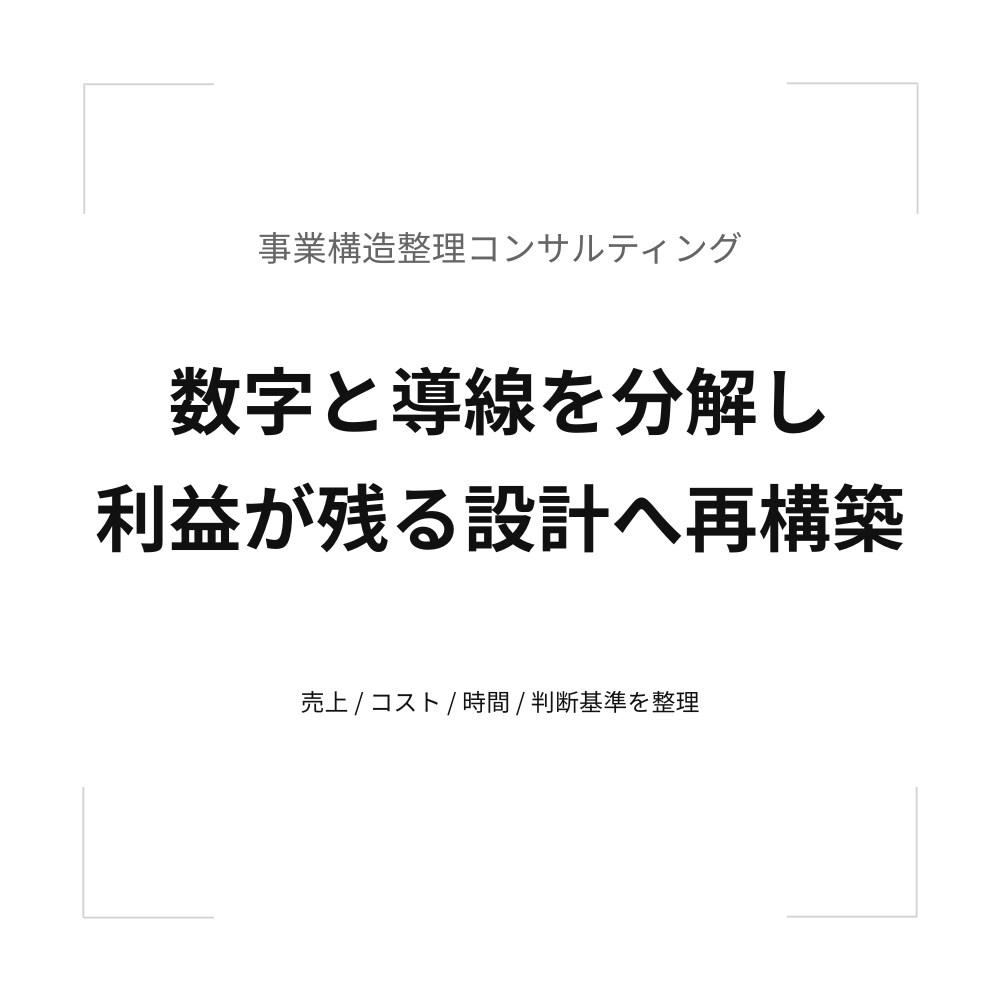 売上が伸びない理由を構造で整理します 感覚経営から構造思考へ、事業を整える第一歩 イメージ3