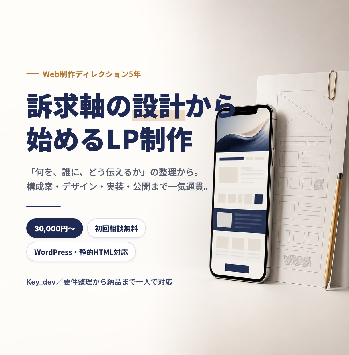 訴求軸の設計から始めるLPを制作します 訴求軸の整理からCVにつながるLPを一気通貫で制作 イメージ1