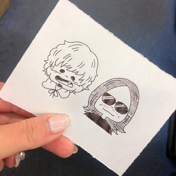 可愛いモノクロイラスト書きます 自己使用、贈り物にモノトーンイラストを！付箋対応可能 イメージ10