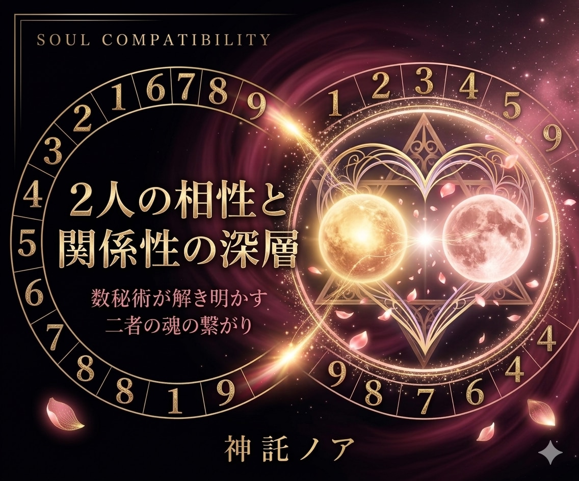 数秘術で読む｜ 2人の相性と関係性の深層を観ます ライフパスナンバーで2人が出会った意味と未来を鑑定 イメージ1