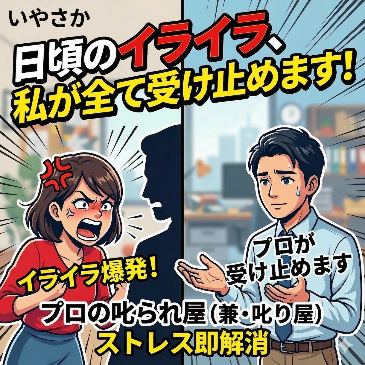 嫌なアイツに倍返し！私が代わりに叱られます 叱るも叱られるも自由自在！非日常の会話で心のデトックス！ イメージ9