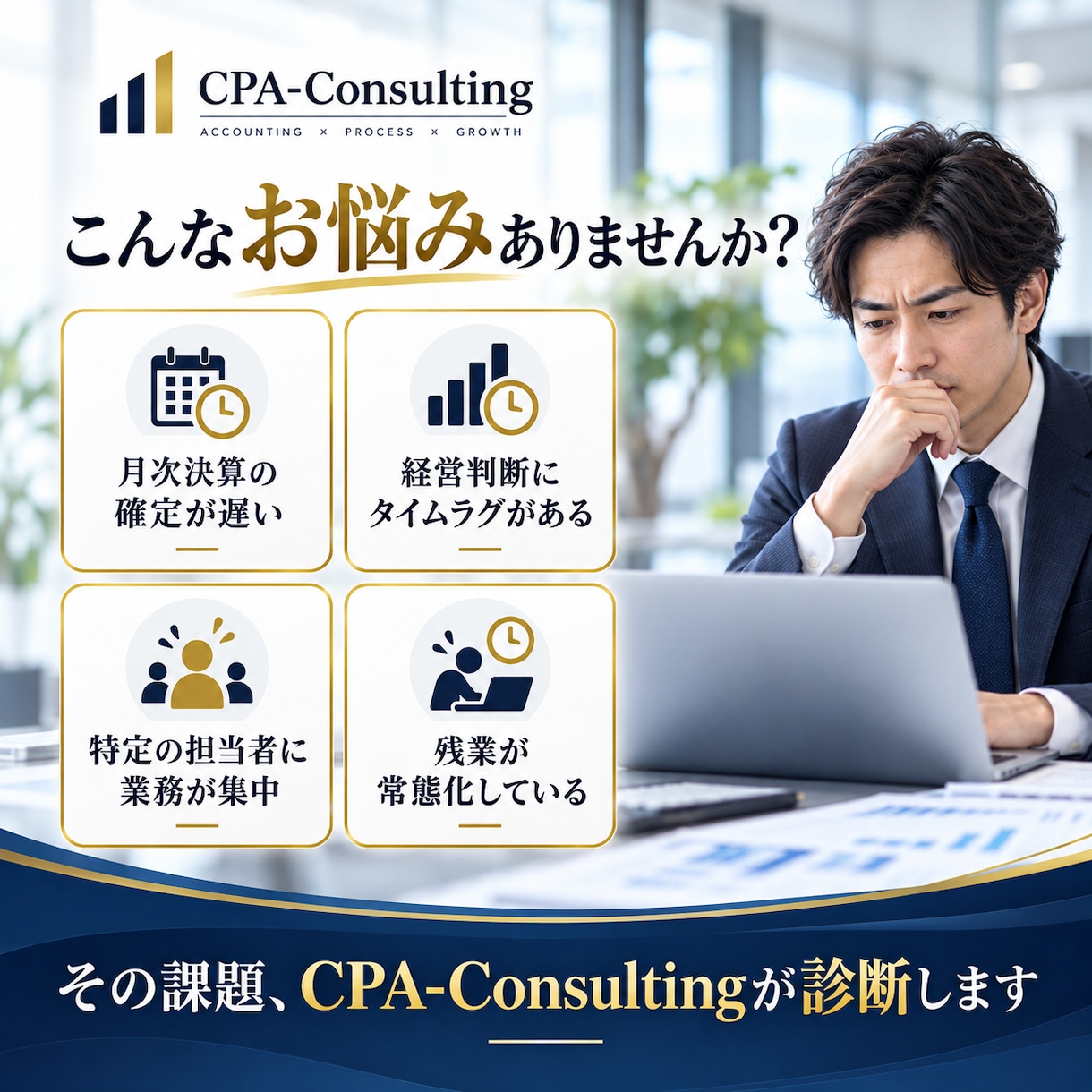工程表による月次決算のスケジュール診断をします 業務一覧に基づき、月次決算のボトルネックを特定・改善します イメージ2