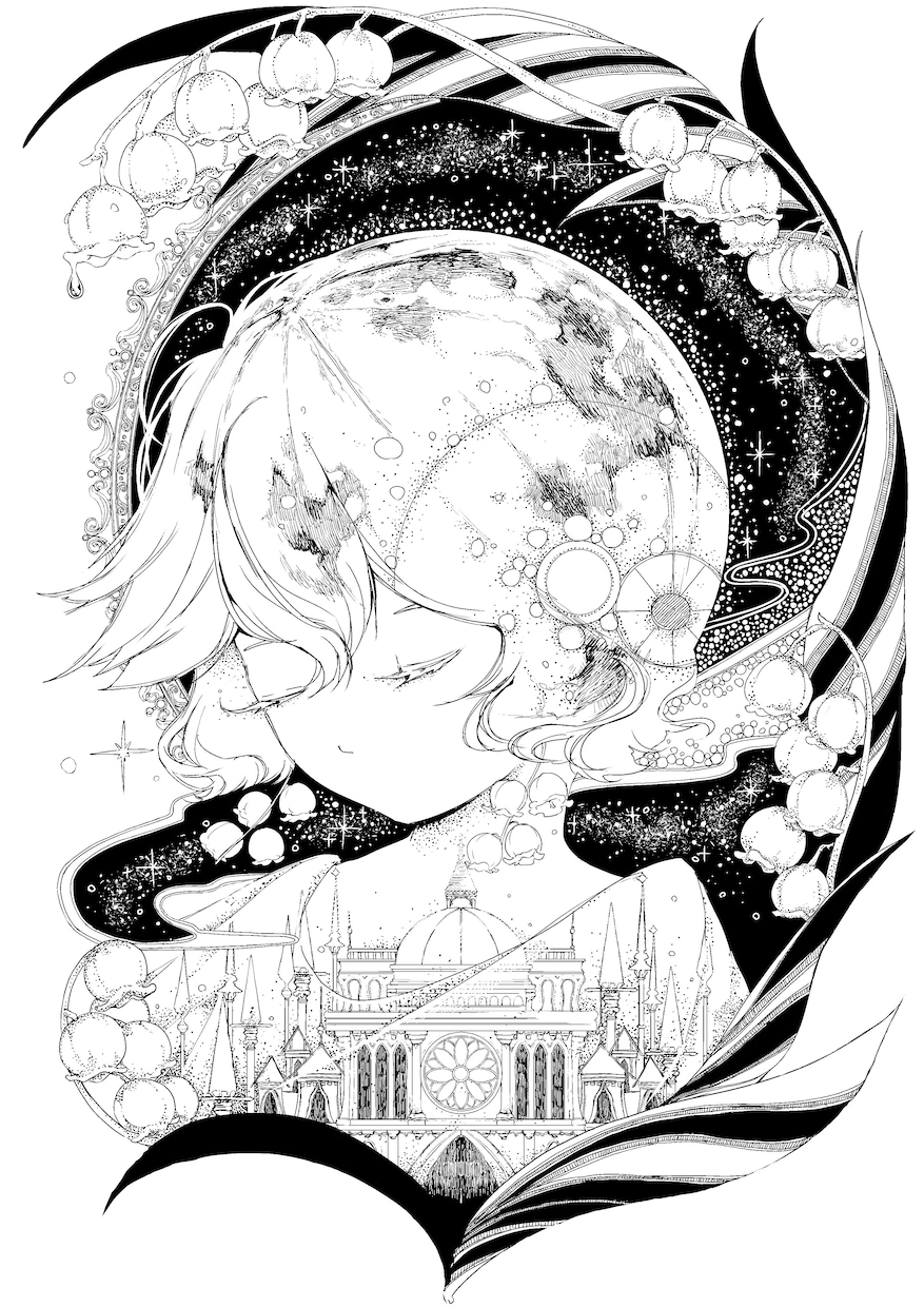 挿絵など！幻想的なモノクロイラスト描きます 幻想的で夢のようなイラストを描きます イメージ1