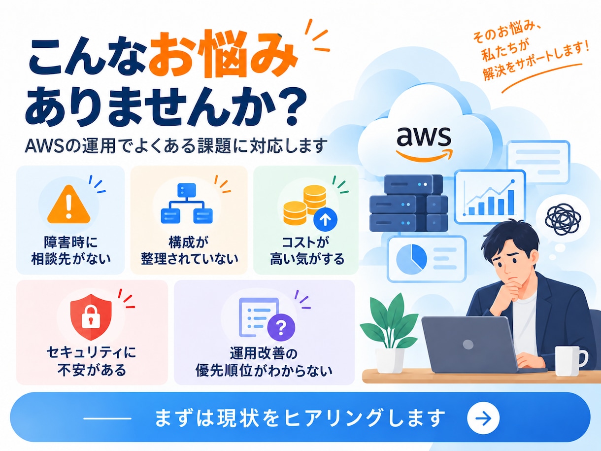 見積もり必須_AWSの保守行います システム管理者が居ない等の困った状況を解決します イメージ2