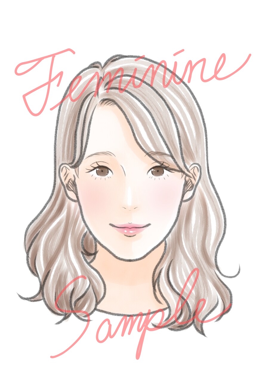 顔タイプ診断用イラスト販売します 顔タイプアドバイザー向け。お客様への分かりやすい説明の一助に イメージ7